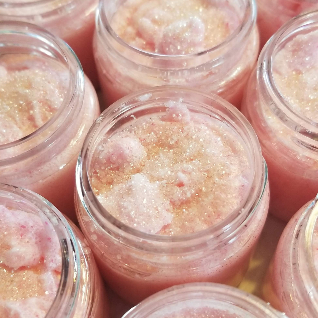 sugared strawberry lip scrub